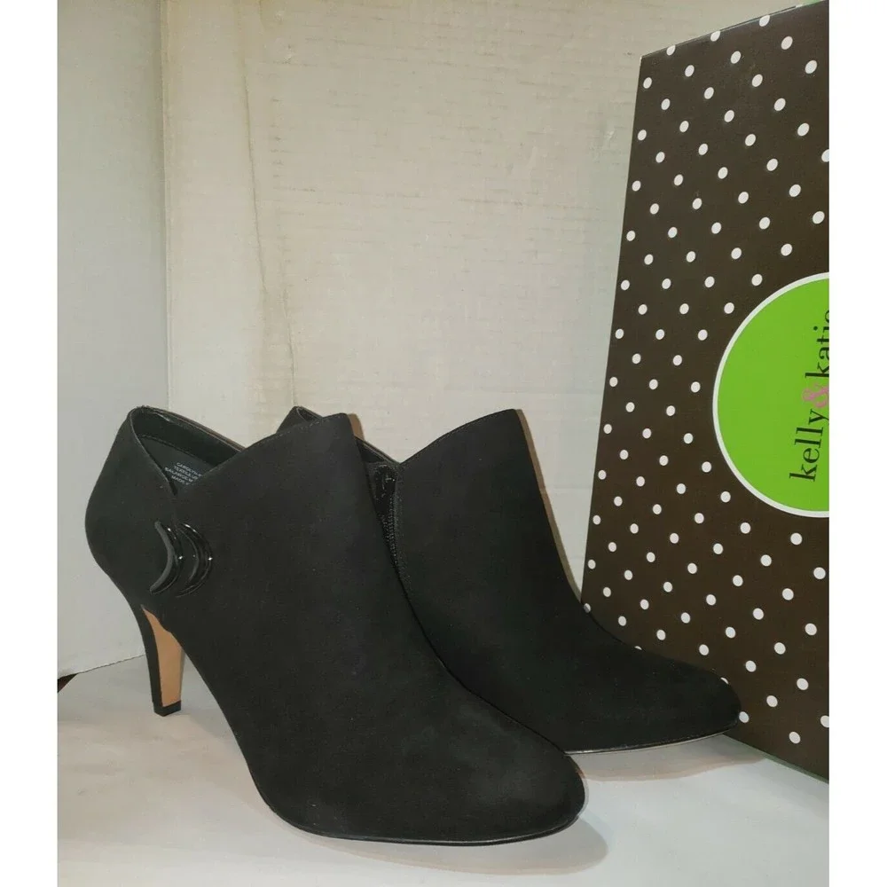 Kelly & Katie Elegant Black Ankle Booties - Picture 1 of 11